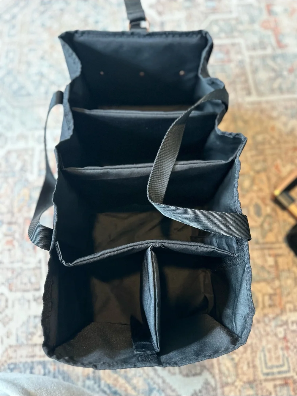 Storksak London Rolling Diaper Bag | Complete Set | Black & Rose Gold